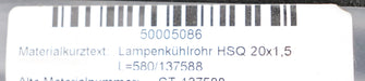Bild des Artikels HERAEUS-Lampenkühlrohr-HSQ-20x1,5-Länge-L=-580mm-Art.Nr.-137588-unbenutzt