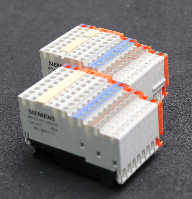 Bild des Artikels SIEMENS-2x-Klemmblock-9-fach-mit-21x-8WA2011-3KE00-+-8x-8WA2011-3KE10-gebraucht