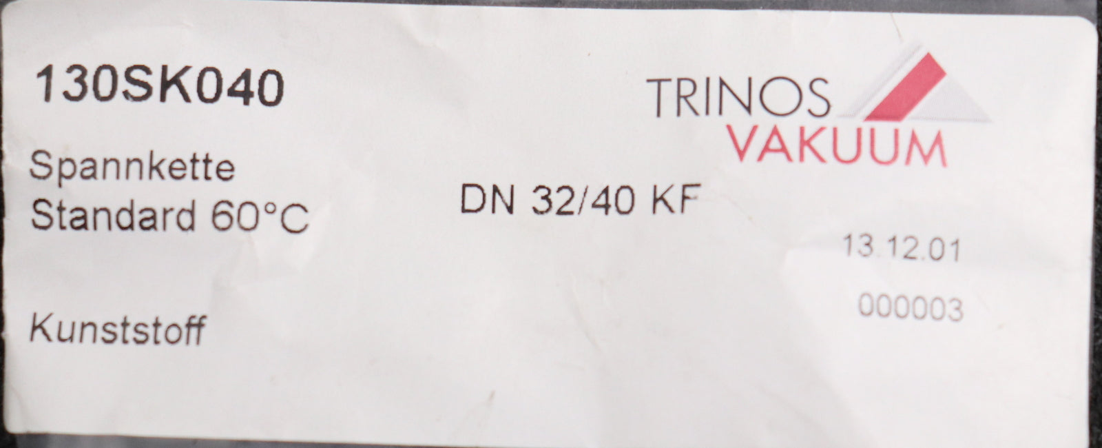 Bild des Artikels TRINOS-VAKUUM-Spannketten-Standard-60°C-Kunststoff-Typ-130SK040-DN32/40KF