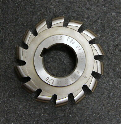 Halbrund-Formfräser konvex Radiusfräser Radius 2,5mm - 63x10x22mm 14 Spannuten