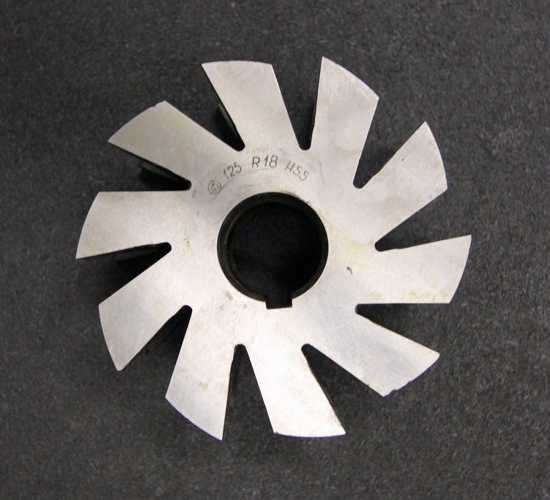 Halbrund-Formfräser konkav Radiusfräser Radius 18mm - 125x62x32mm 10 Spannuten