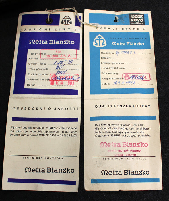 METRA BLANSKO Messgerät Amperemeter Voltmeter Qp VAREG 2 K 15A 25A 50A